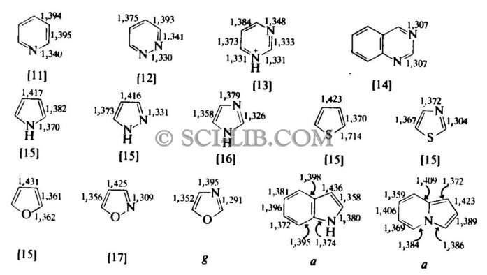 Длины связей в гетероароматических соединениях